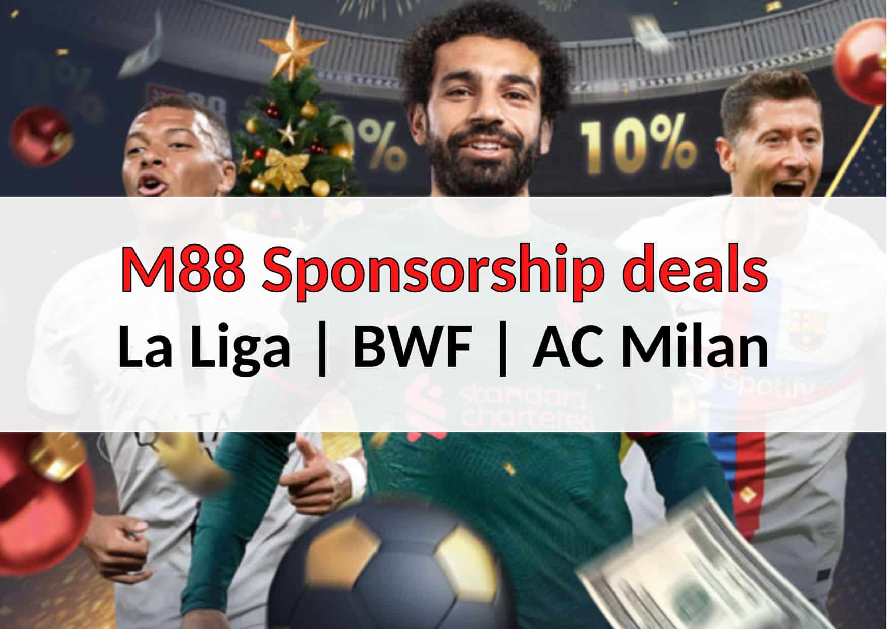 m88 mansion betting site sponsors deal laliga bwf acmilan