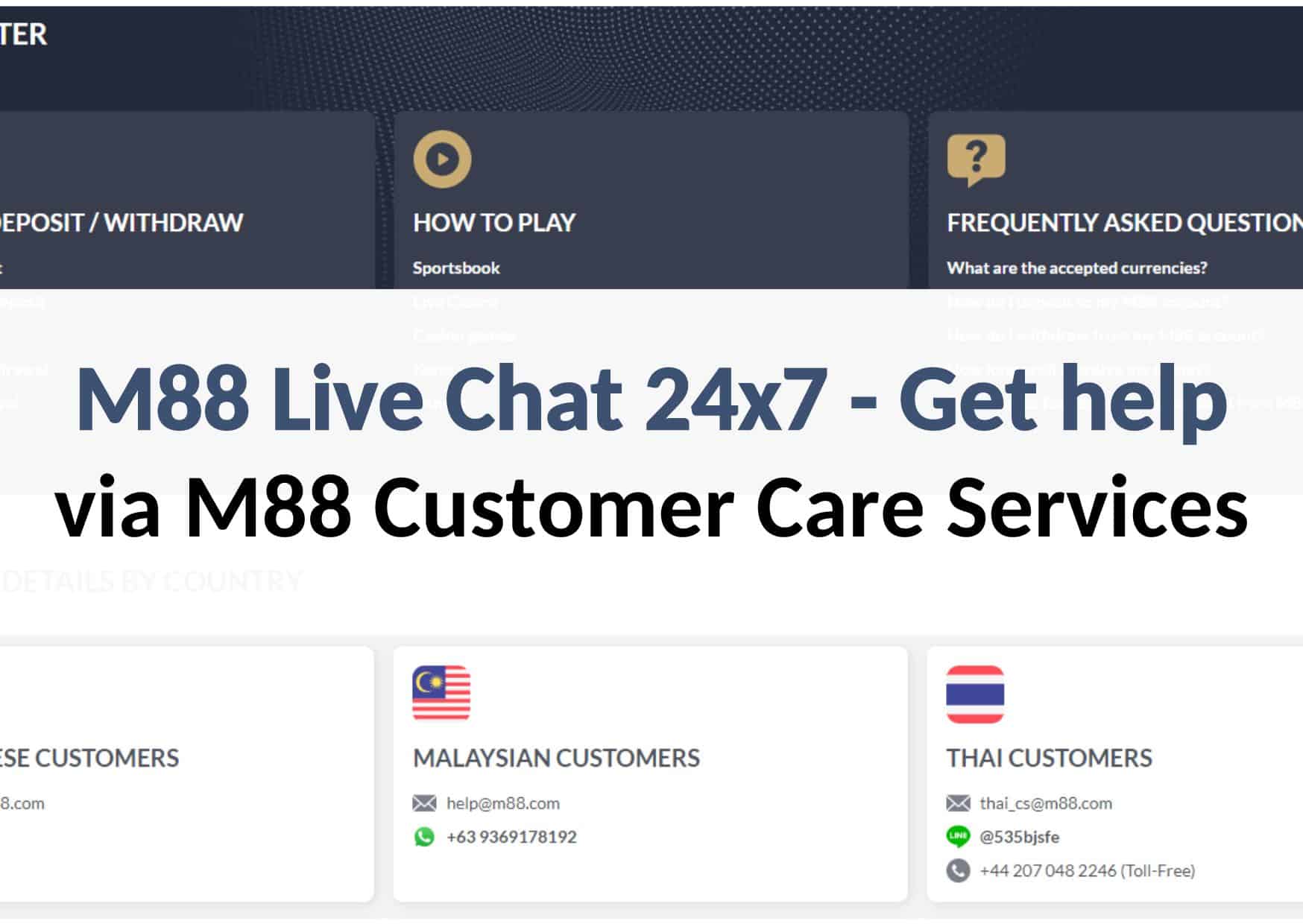 m88 live chat help customer care services