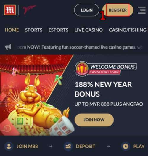 m88 malaysia register signup new account join mobile