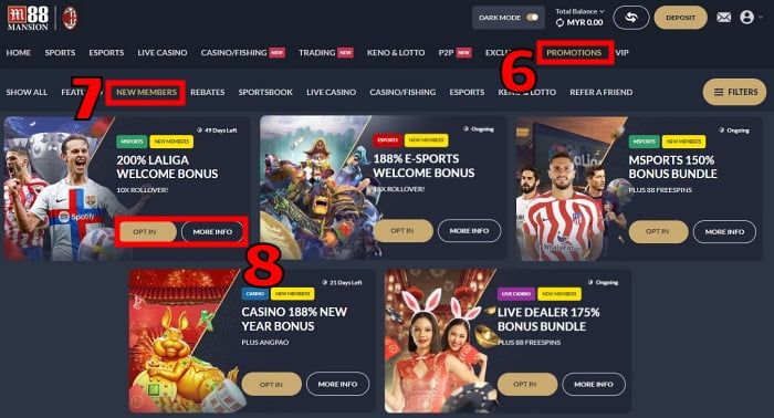 m88 promotion bonus opt in
