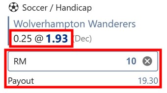 asian handicap 0.25 meaning odds 1