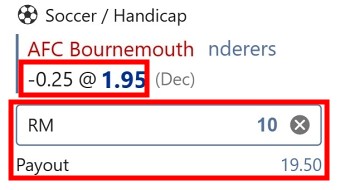 asian handicap 0.25 meaning odds 2