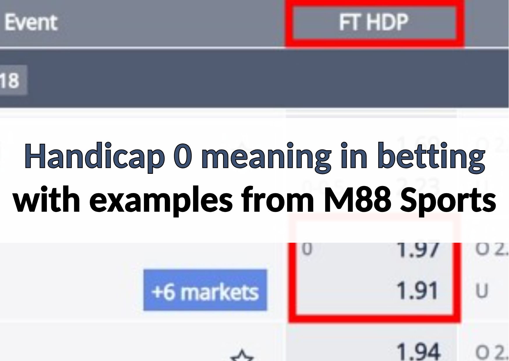 handicap 0 meaning in betting