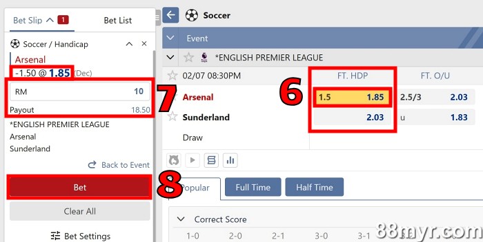 handicap 1.5 meaning and tutorial step 3