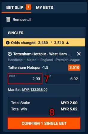 m88 handicap 1.5 betting meaning betting slip 1