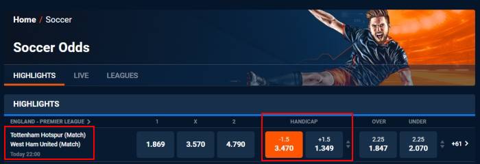 m88 handicap 1.5 betting meaning sample