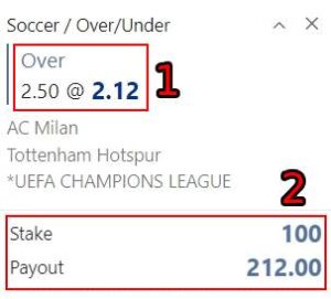 m88 over under 2.5 betting slip 1