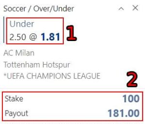 m88 over under 2.5 betting slip 2