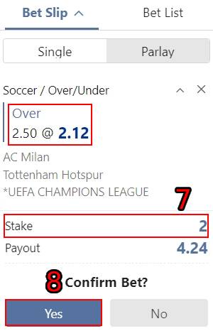 m88 over under 2.5 betting slip 3