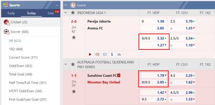 m88 sports betting asian handicap 0.25 bet type 0 0.5