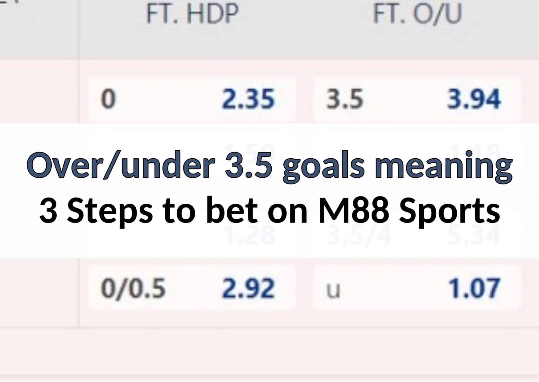 over under 3.5 goals meaning