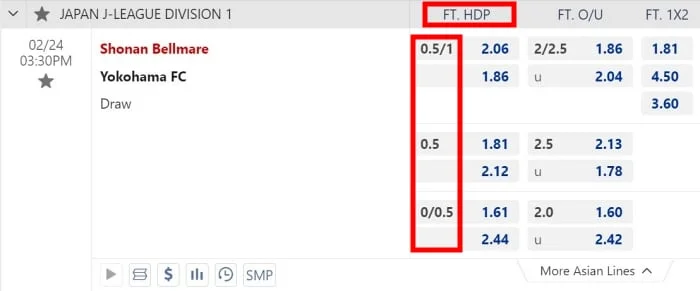 handicap 0 1 meaning in sports betting