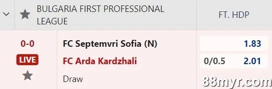 asian handicap betting option example