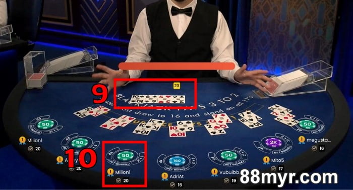 how to play blackjack online for real money at m88 live casino 88myr tutorial step 5
