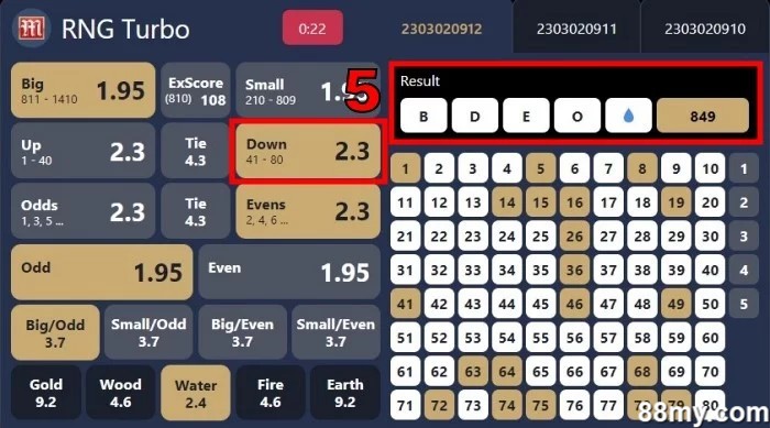 how to play m88 keno online step 3