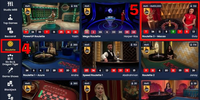 roulette live casino how to play online at m88 live casino