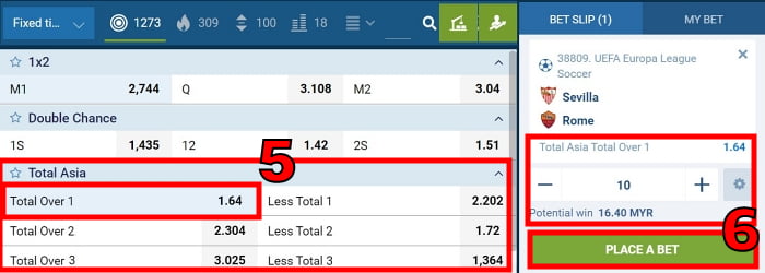 1xbet over under 1 meaning