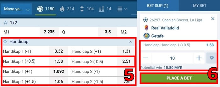 1xbet what does 0.5 handicap mean step 3
