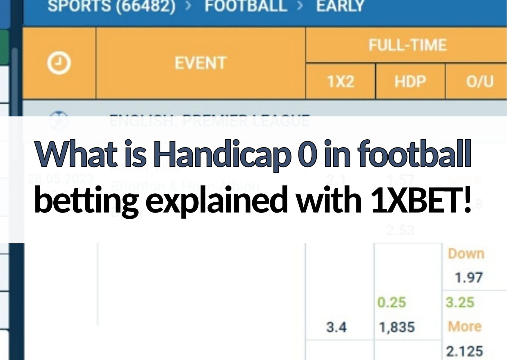 What is Handicap 0 in football betting explained with 1XBET!