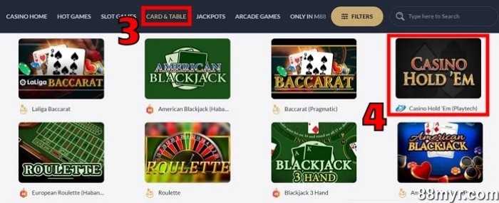 m88 poker guide step 2