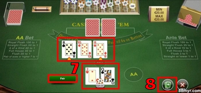 m88 poker guide step 3 round 1