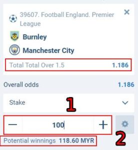 1xbet over under 1.5 betting in 1xbet sportsbook betting slip 1