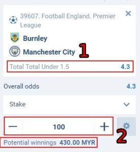 1xbet over under 1.5 betting in 1xbet sportsbook betting slip 2