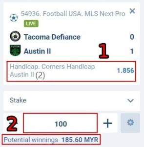 asian handicap 2 meaning in betting slip 2