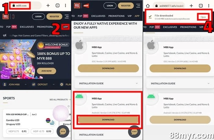 m88 game app download step 1