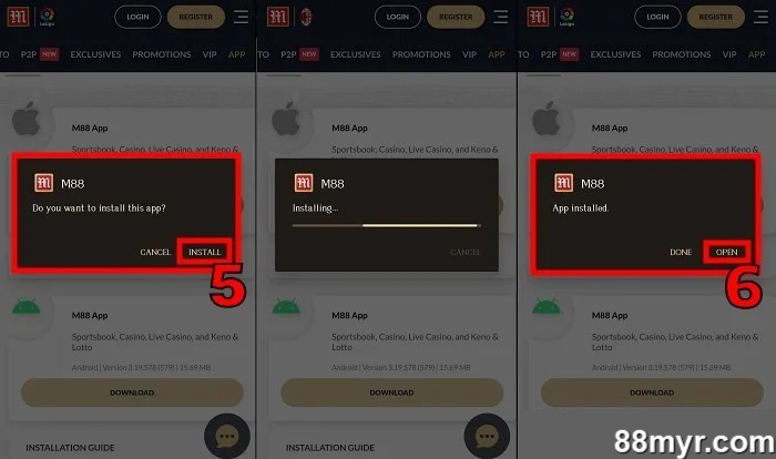 m88 game app download step 2