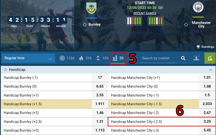 what does handicap 2.5 mean 1xbet sports betting observe sports odds & select