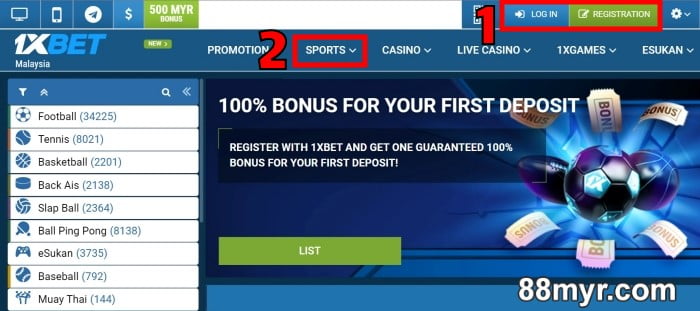 1xbet 88myr 1xbet double chance betting tutorial guide step 1