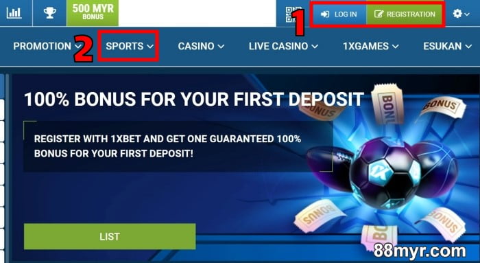1xbet handicap explanation 88myr betting tutorial step 1