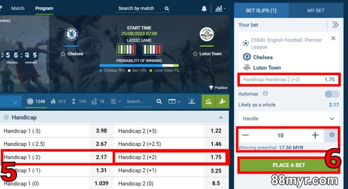 1xbet handicap explanation 88myr betting tutorial step 3