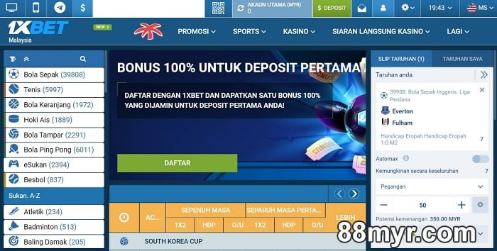 88myr 1xbet football betting tutorial by 88myr