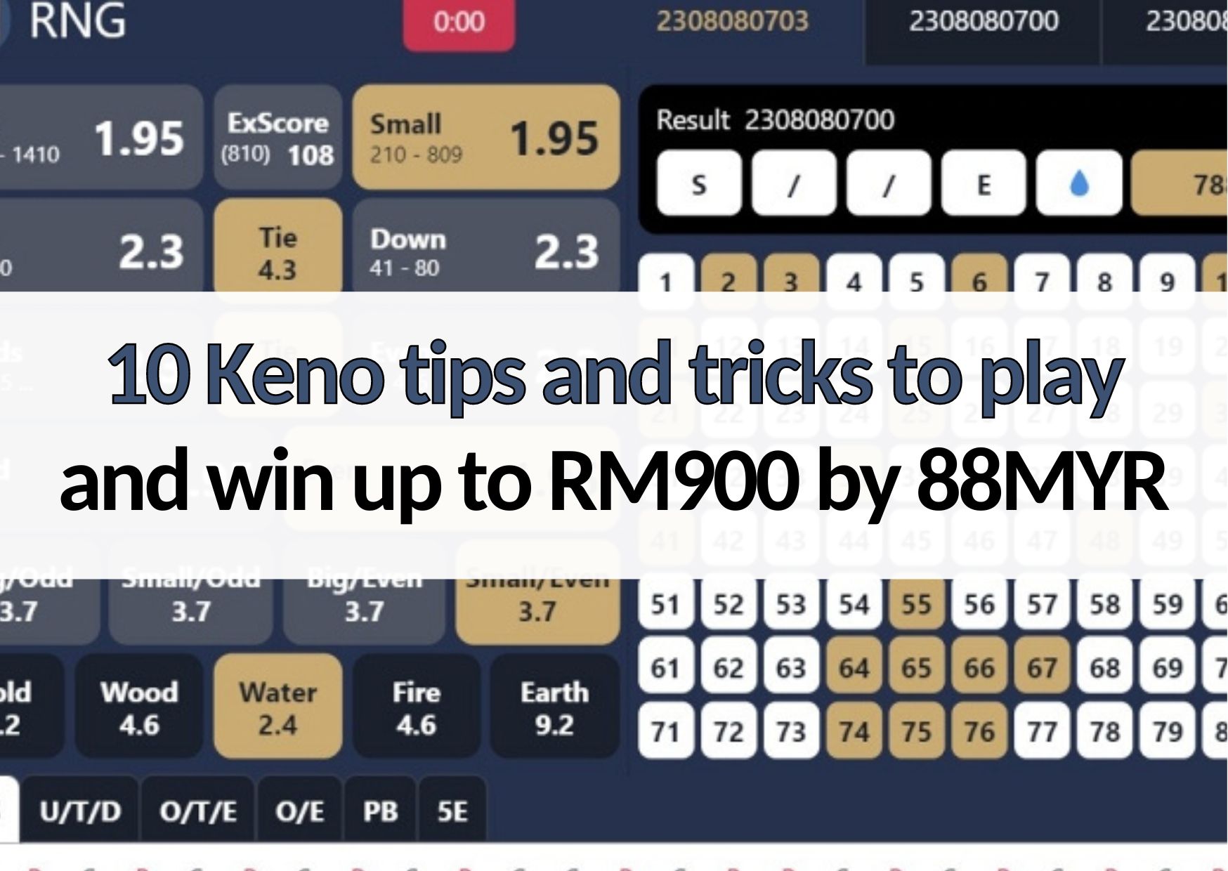 88myr m88 keno tips and tricks to play