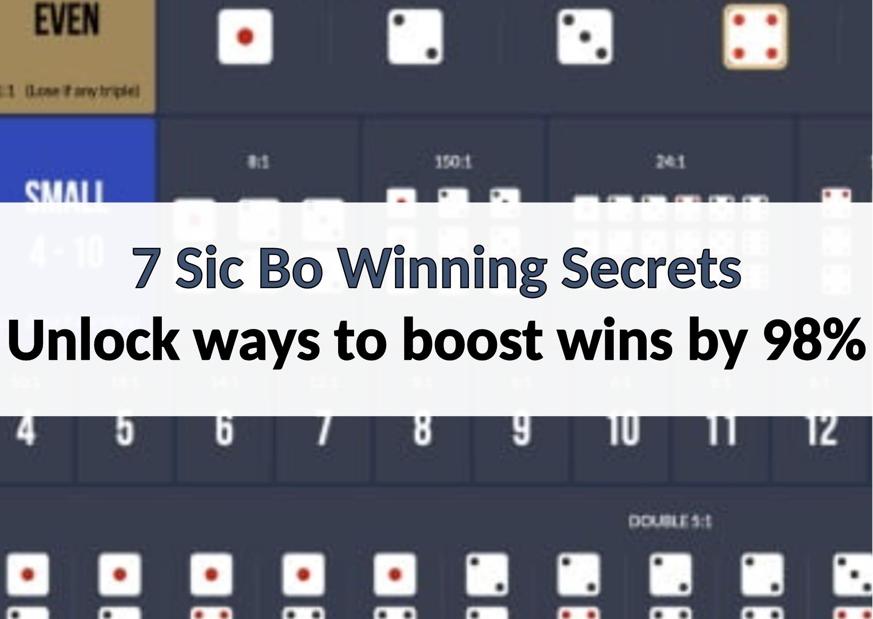 sic bo winning secrets