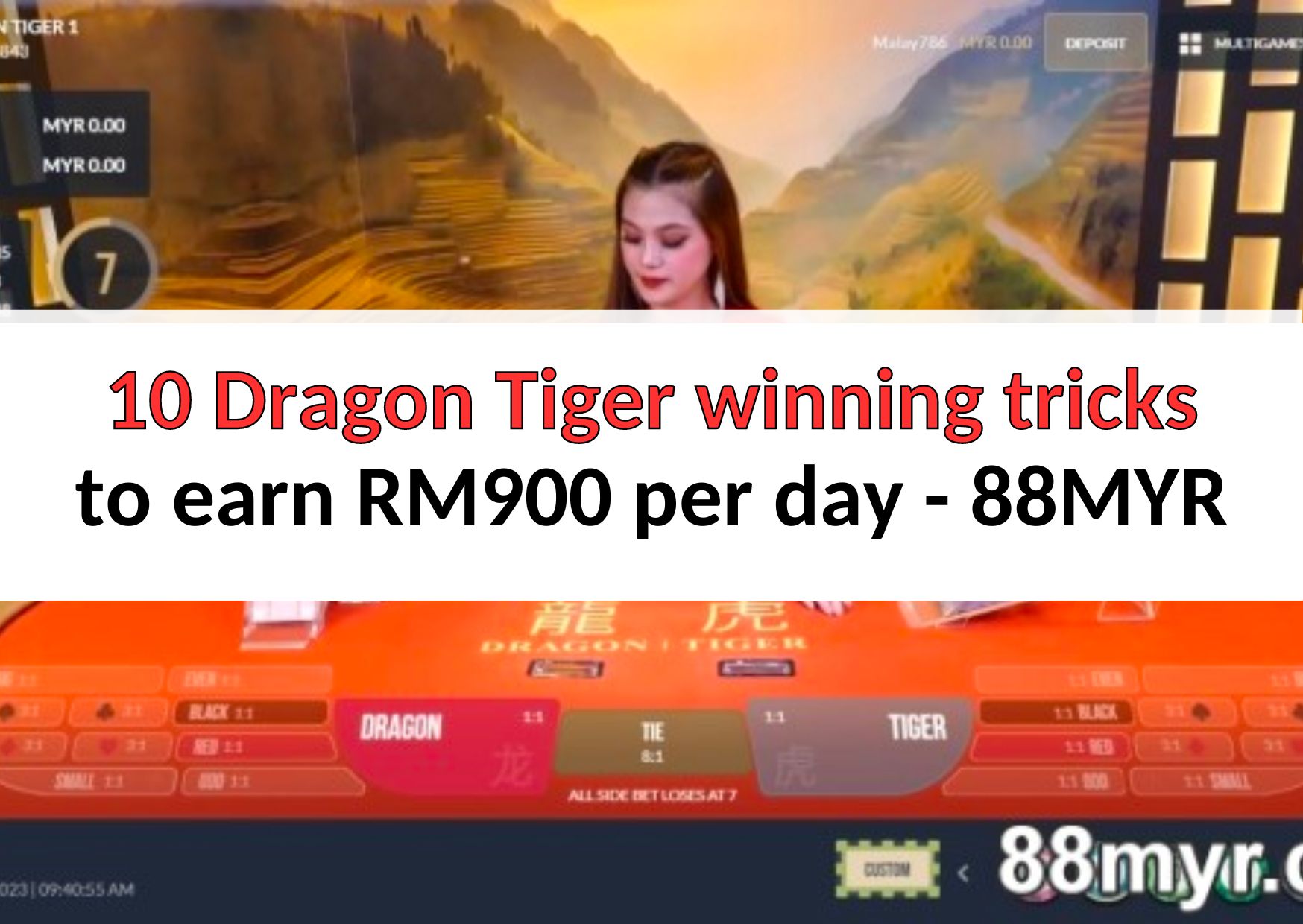 10 Dragon Tiger winning tricks to earn RM900 per day - 88MYR