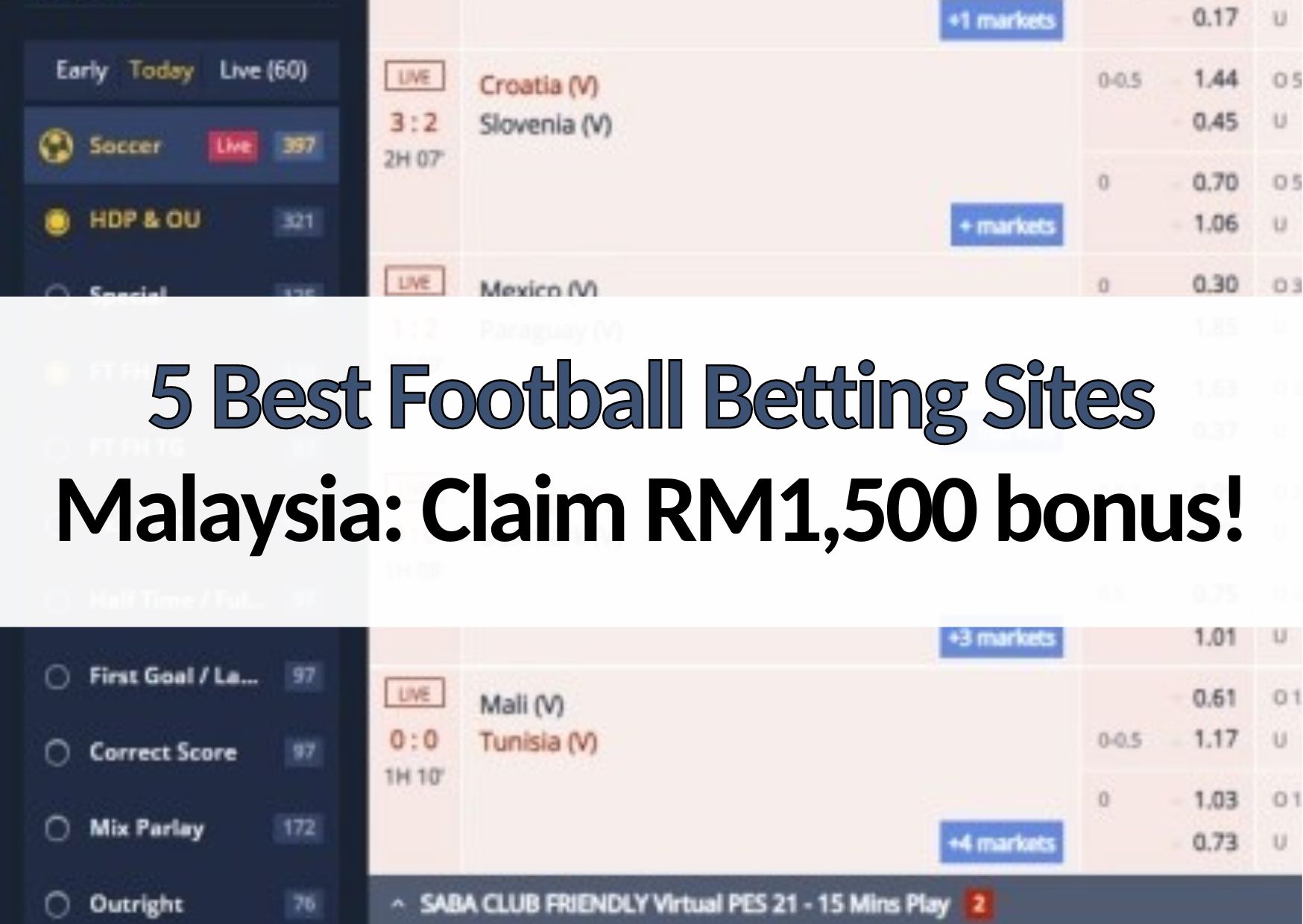 5 best football betting sites malaysia with welcome bonuses