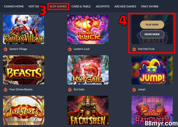 how to play M88 Slot online step 2 (1)