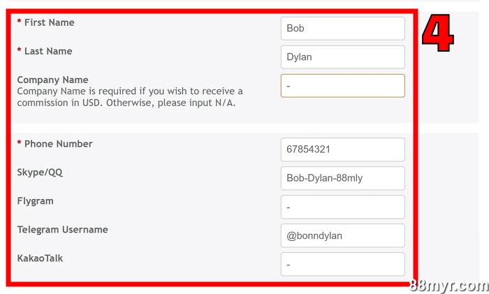 m88 affiliate program step 4
