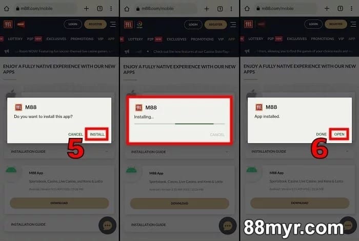 m88 mobile app android and ios download