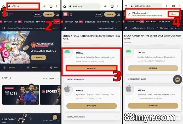 m88 mobile app download tutorial for beginners