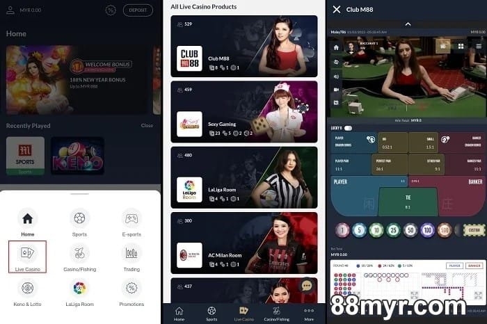 m88 mobile app live casino