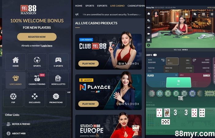 m88 mobile for live casino betting