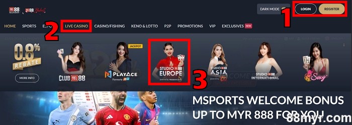 m88 roulette how to play step 1