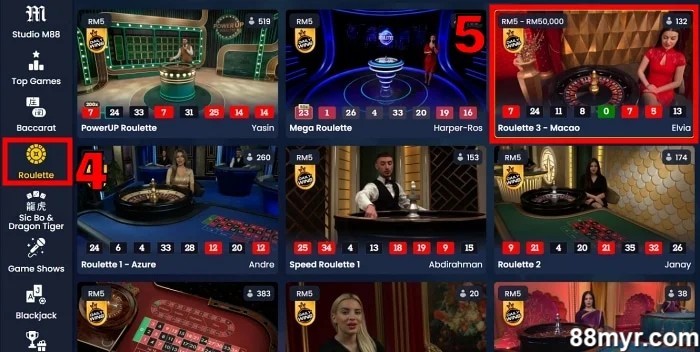 m88 roulette how to play step 2