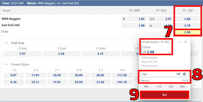 virtual football betting tutorial for beginners step 3