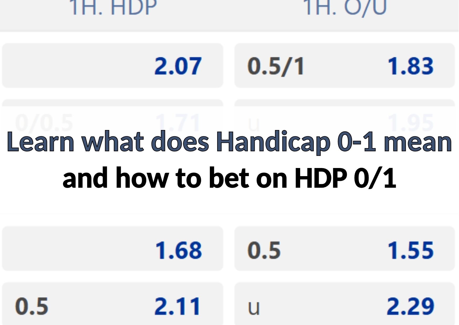 what does handicap 0-1 mean (1)