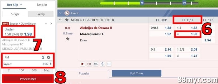 what does over under 1.5 mean in betting step 3